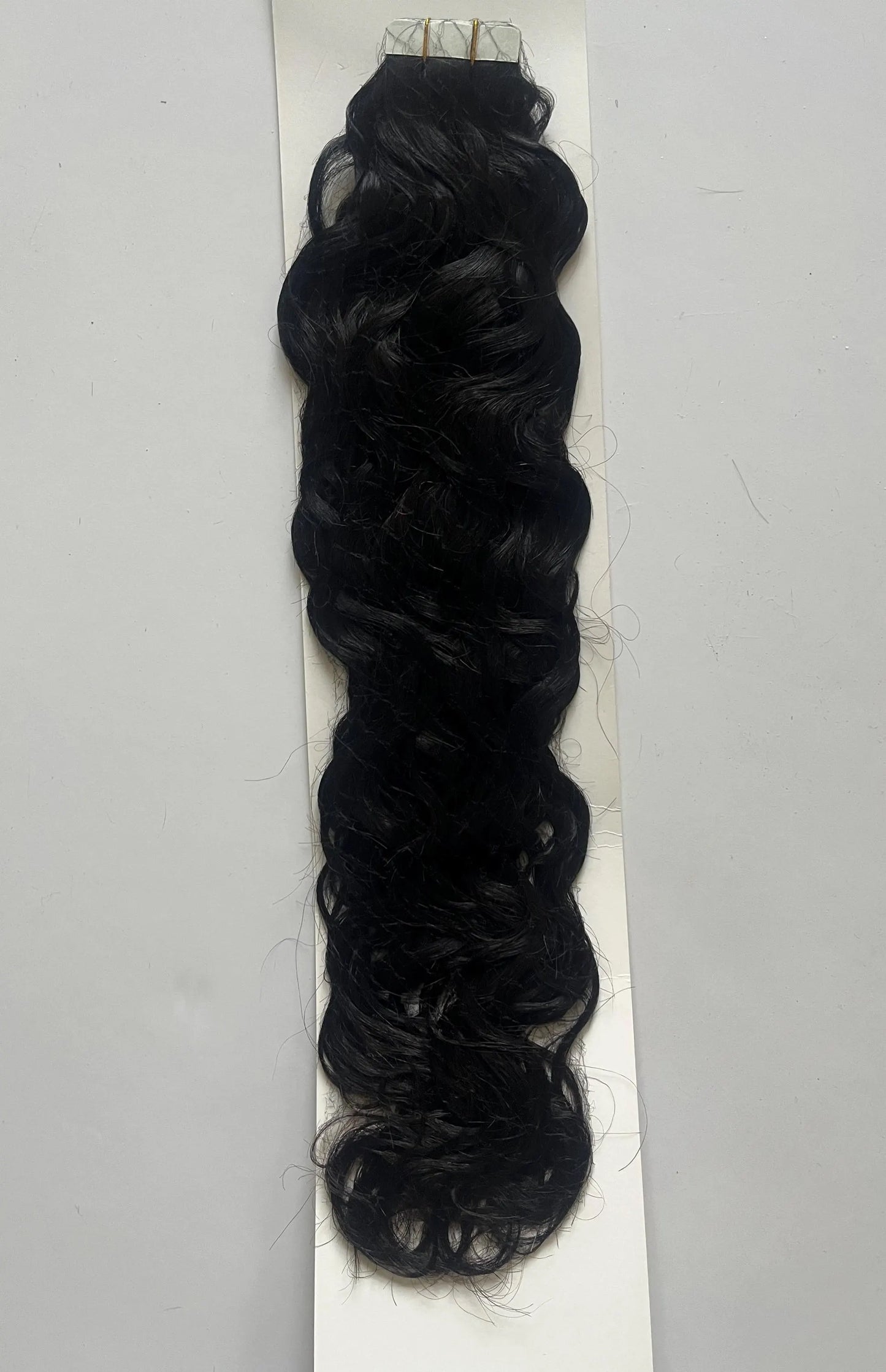 Natural Black #1B Curly 1 Tape-In Hair Extensions – 100% Remy Human Hair | 50g Pack | 10''–30'' | Reusable | Ships from Canada