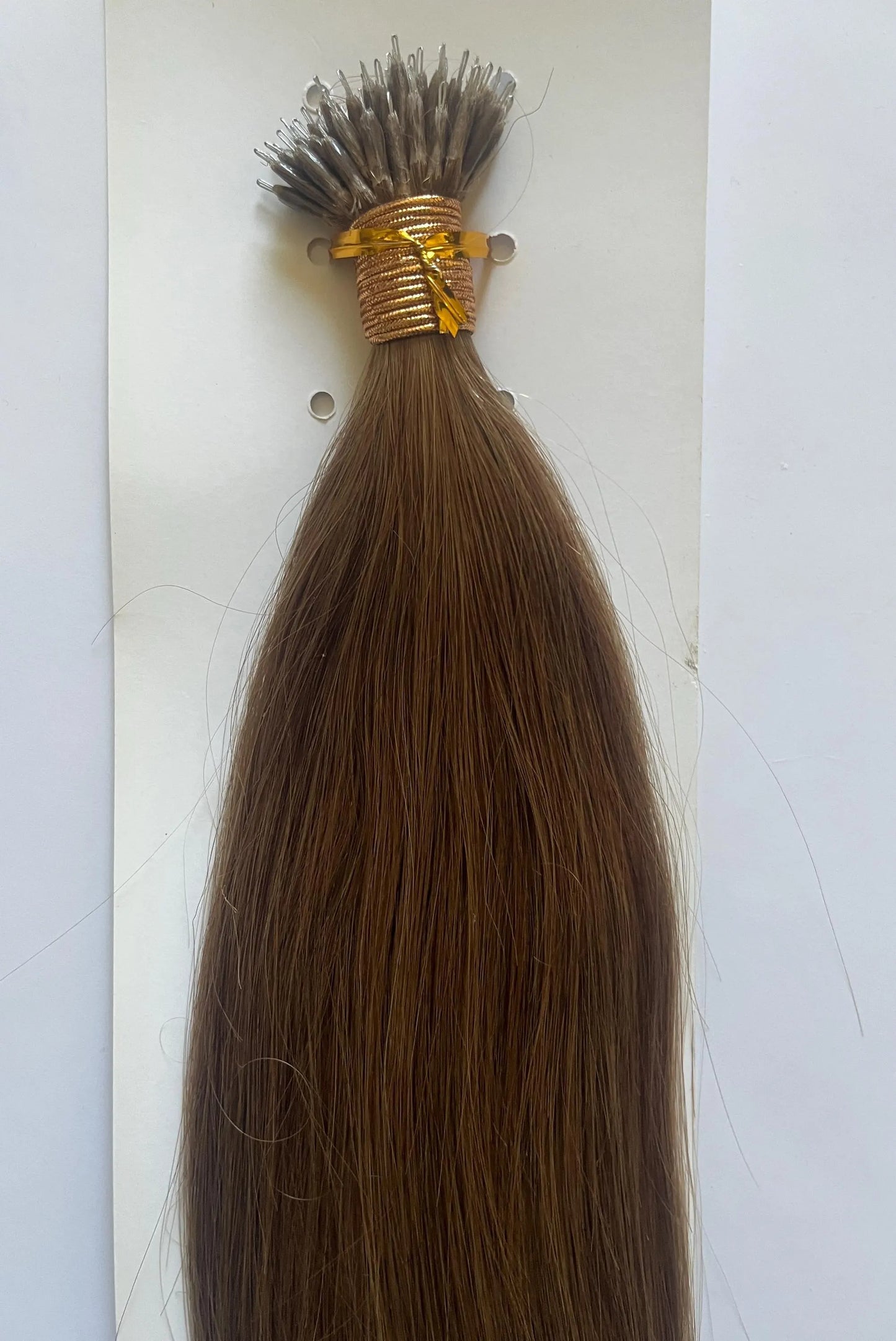 Chestnut Brown #6 Straight Nano Beads Hair Extensions – 100% Remy Human Hair | 50g Pack (50 Strands) | Reusable | Ships from Canada