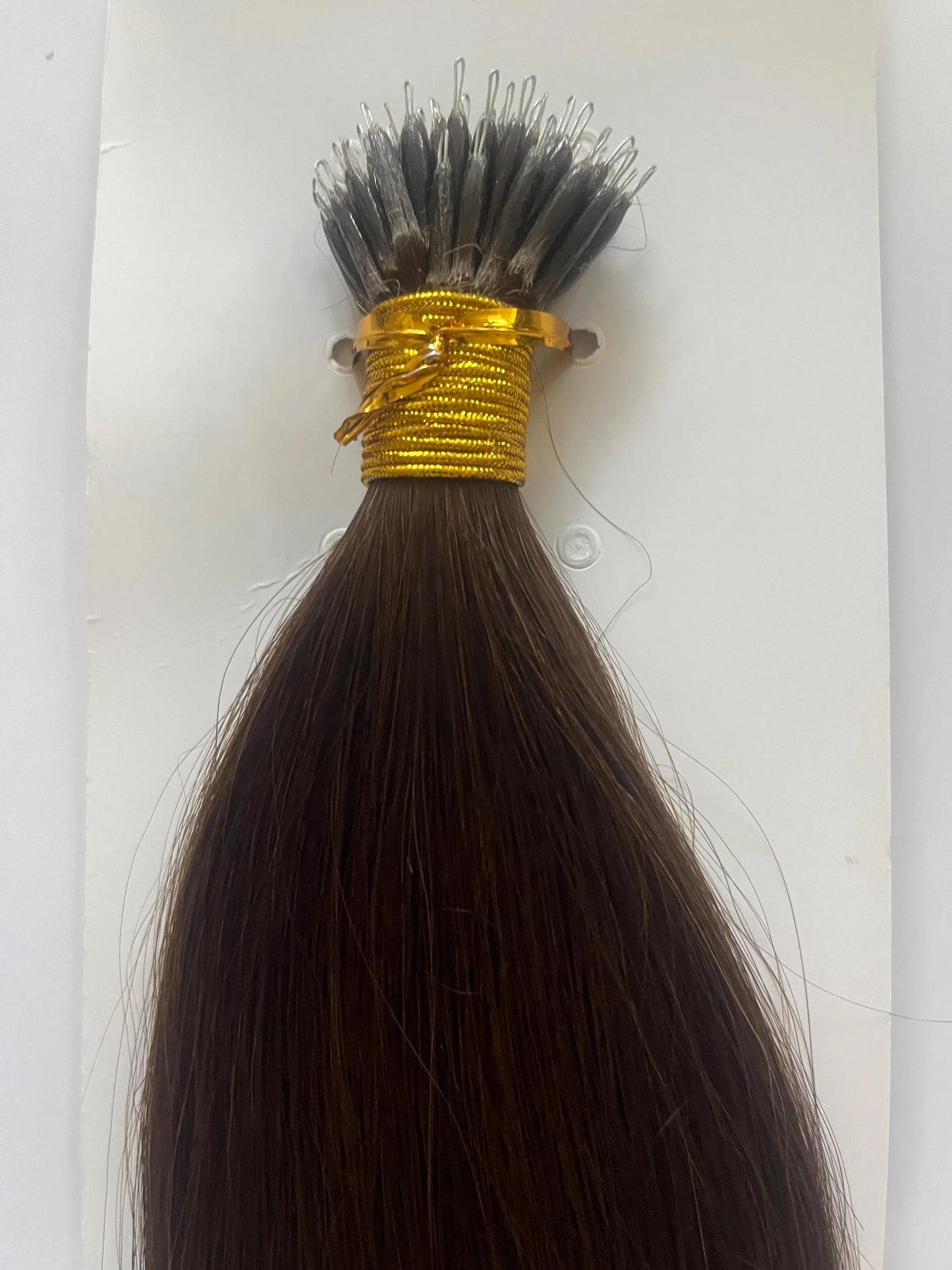 Dark Brown #4 Straight Nano Beads Hair Extensions – 100% Remy Human Hair | 50g Pack (50 Strands) | Reusable | Ships from Canada