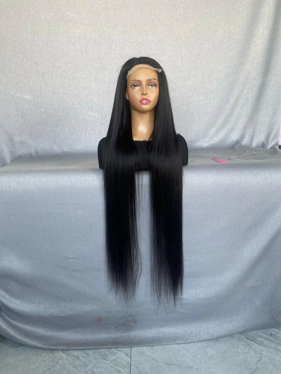 13x4 Transparent Lace Wig – Natural Black Straight | 180% Density Human Hair | Glueless & Bleach-Friendly | Canada Ship