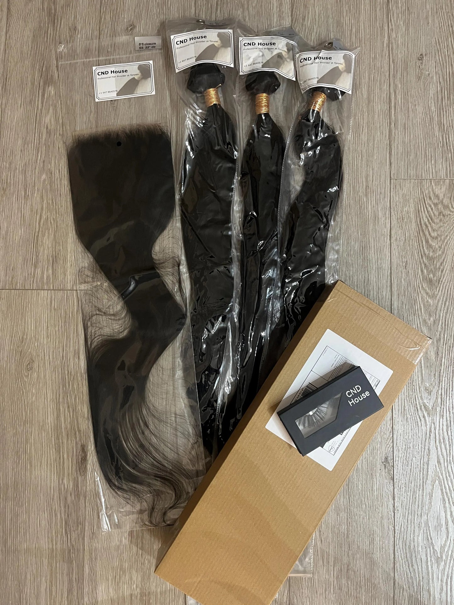 Natural Black #1B Straight Weft Bundle + Closure Set – 100% Remy Human Hair | 3 Bundles + 20” Transparent Lace Closure