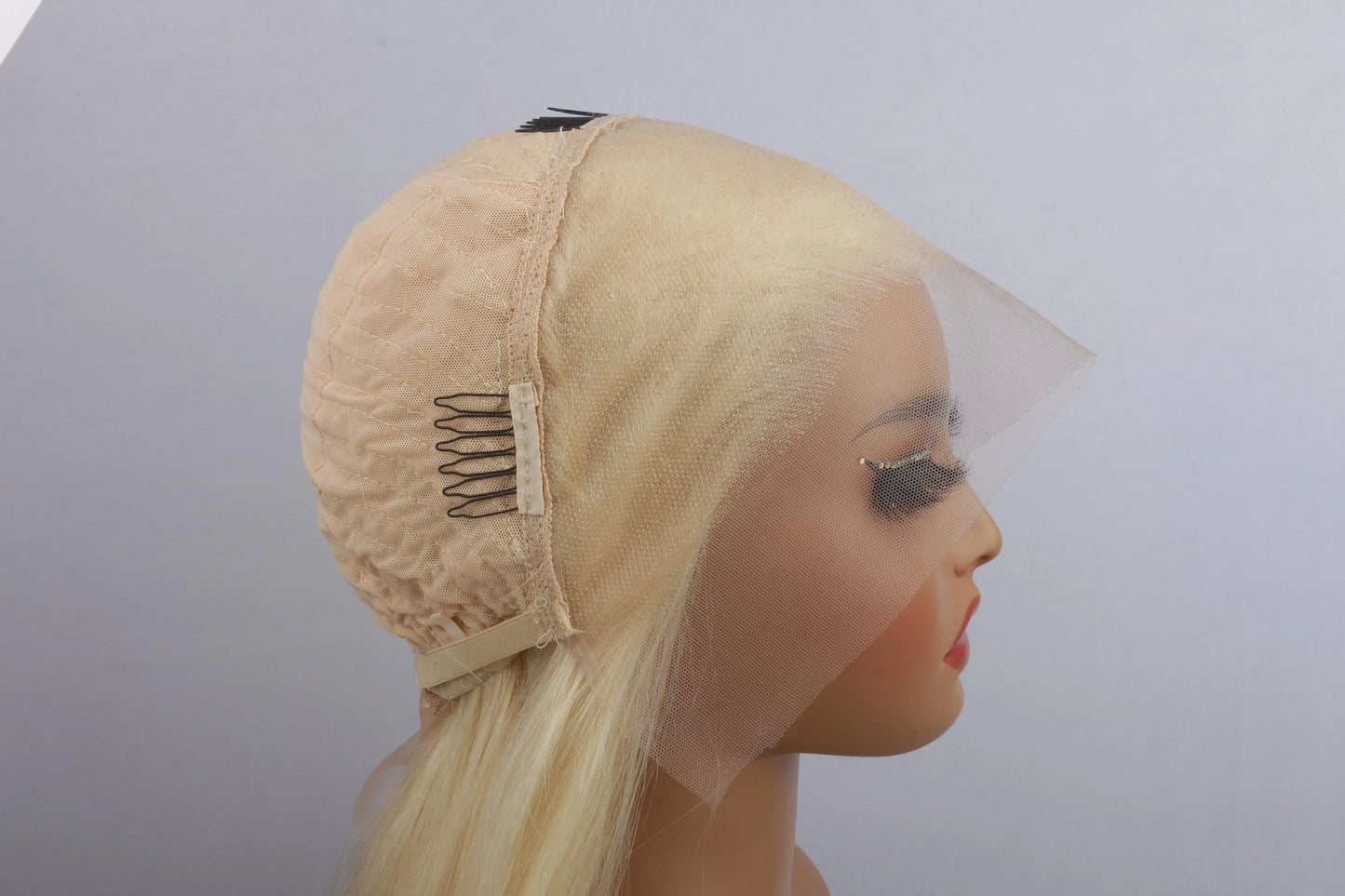 13x4 Transparent Lace Wig – Golden Blonde #613 Straight | 100% Human Hair | 180% Density | 12’’–28’’ | Bleach-Friendly