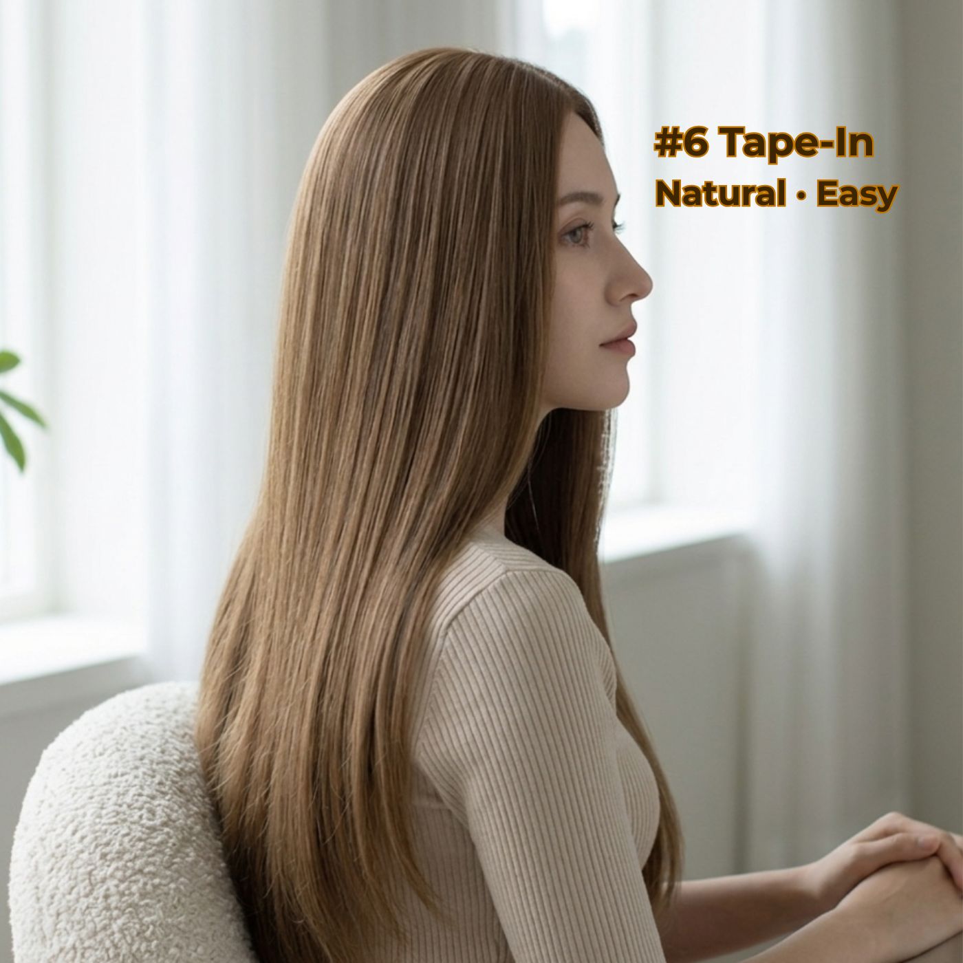 Chestnut Brown #6 Tape-In Hair Extensions – 100% Remy Human Hair | 20 Tapes (50g) | 10’’–30’’ | Reusable