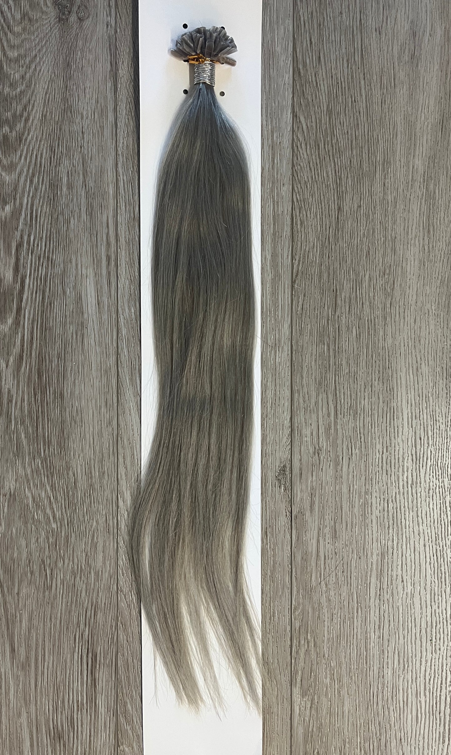 Silver Grey Straight U Tip Fusion Hair Extensions – 100% Remy Human Hair | 50g Pack | 10’’–30’’ | Keratin Pre-Bonded | Reusable