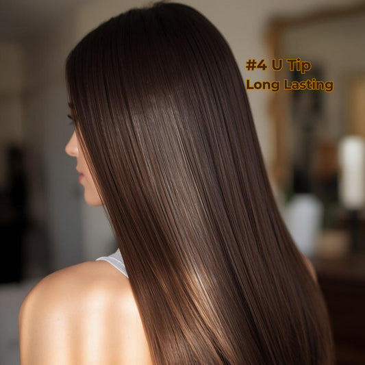 Dark Brown #4 Straight U Tip Fusion Hair Extensions – 100% Remy Human Hair | 50g Pack | 10’’–30’’ | Keratin Pre-Bonded | Reusable Canada