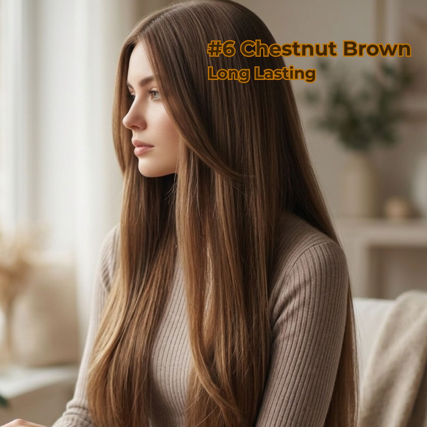 Chestnut Brown #6 Straight U Tip Fusion Hair Extensions – 100% Remy Human Hair | 50g Pack | 10’’–30’’ | Keratin Pre-Bonded | Reusable